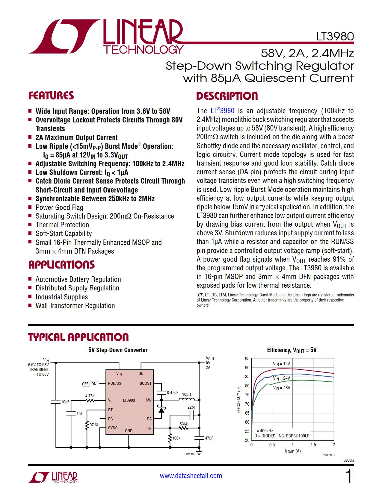 LT3980 Datasheet