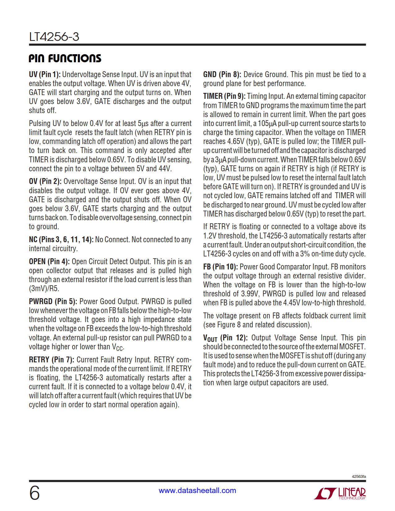 LT4256-3 Datasheet Page 6