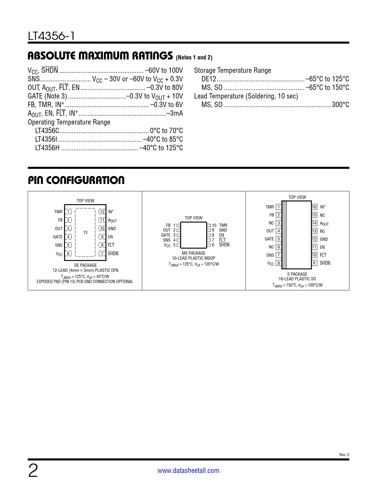 LT4356-1 Datasheet Page 2