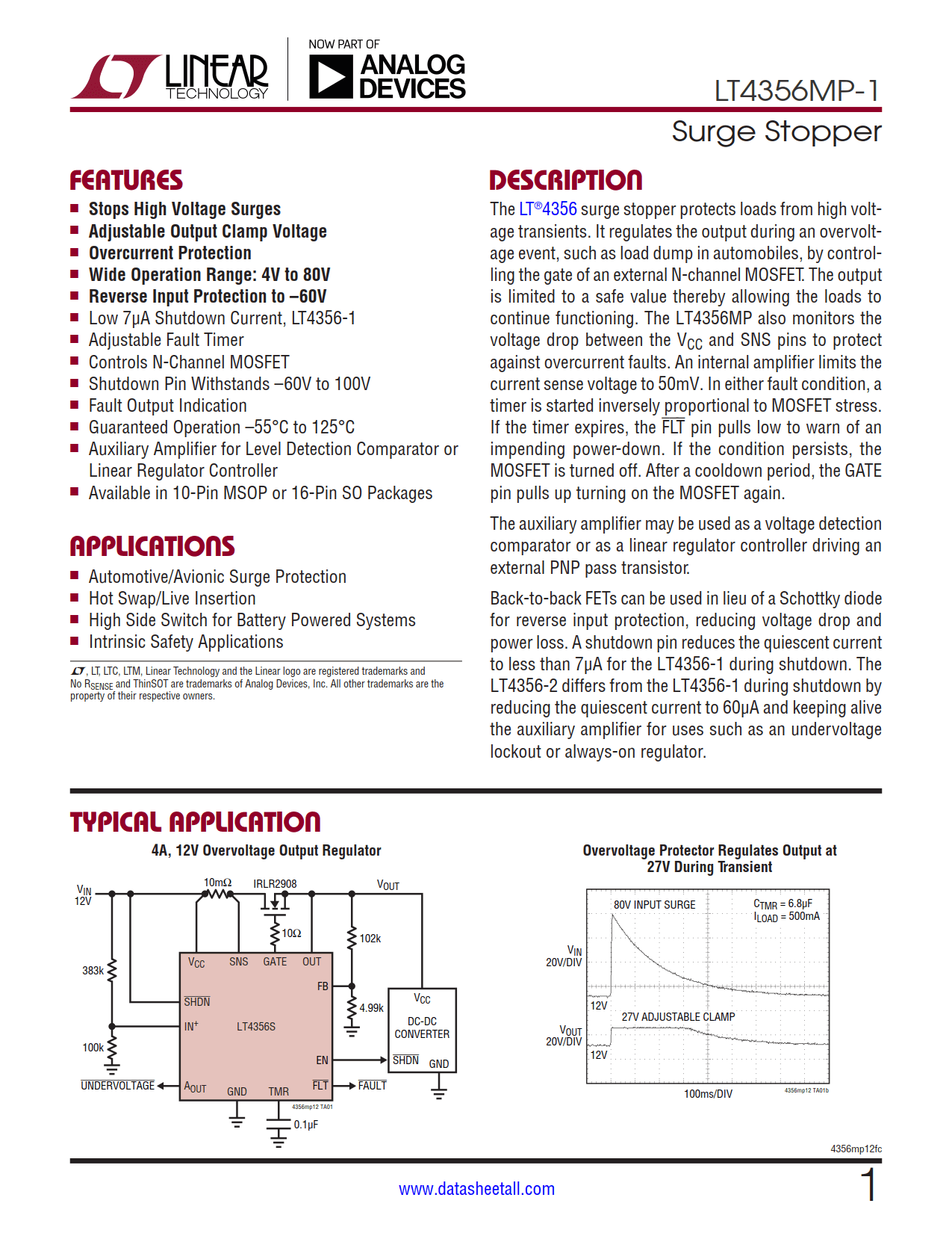 LT4356MP-1 Datasheet