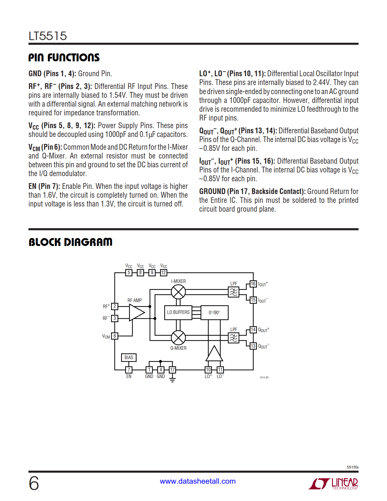 LT5515 Datasheet Page 6