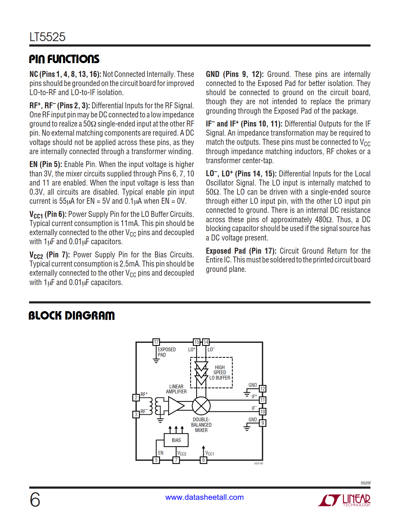 LT5525 Datasheet Page 6