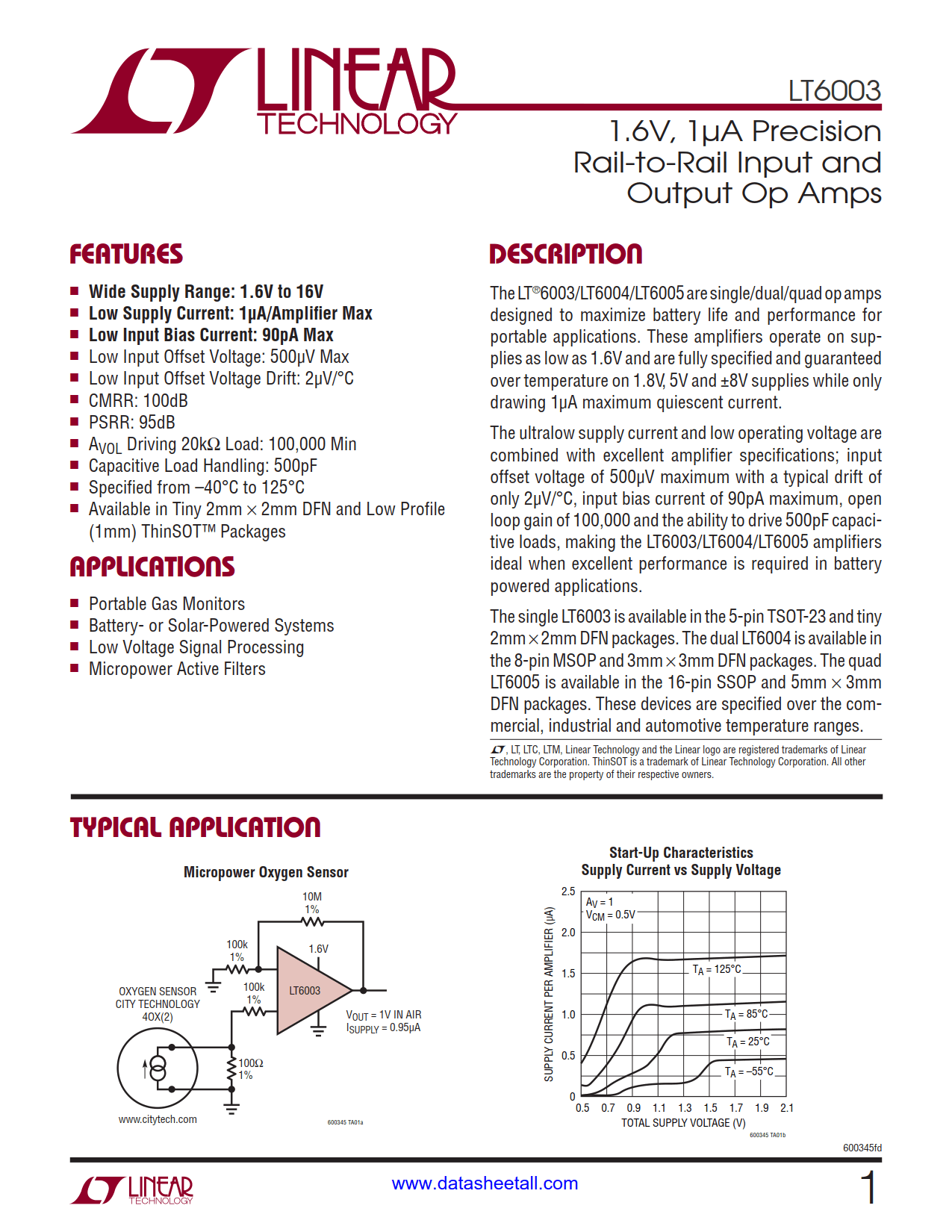 LT6003 Datasheet