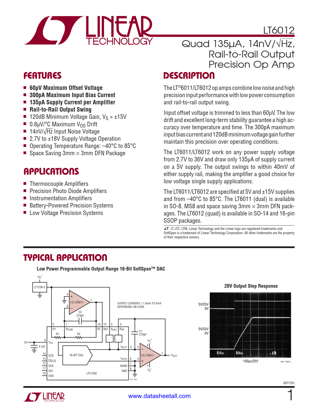 LT6012 Datasheet