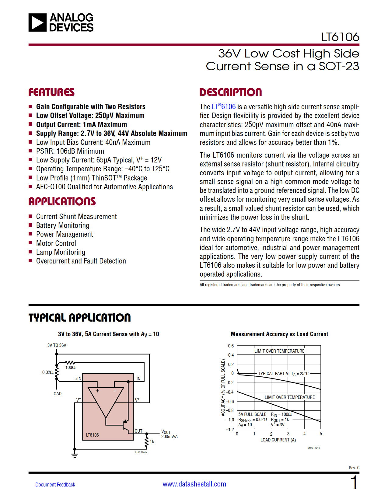 LT6106 Datasheet