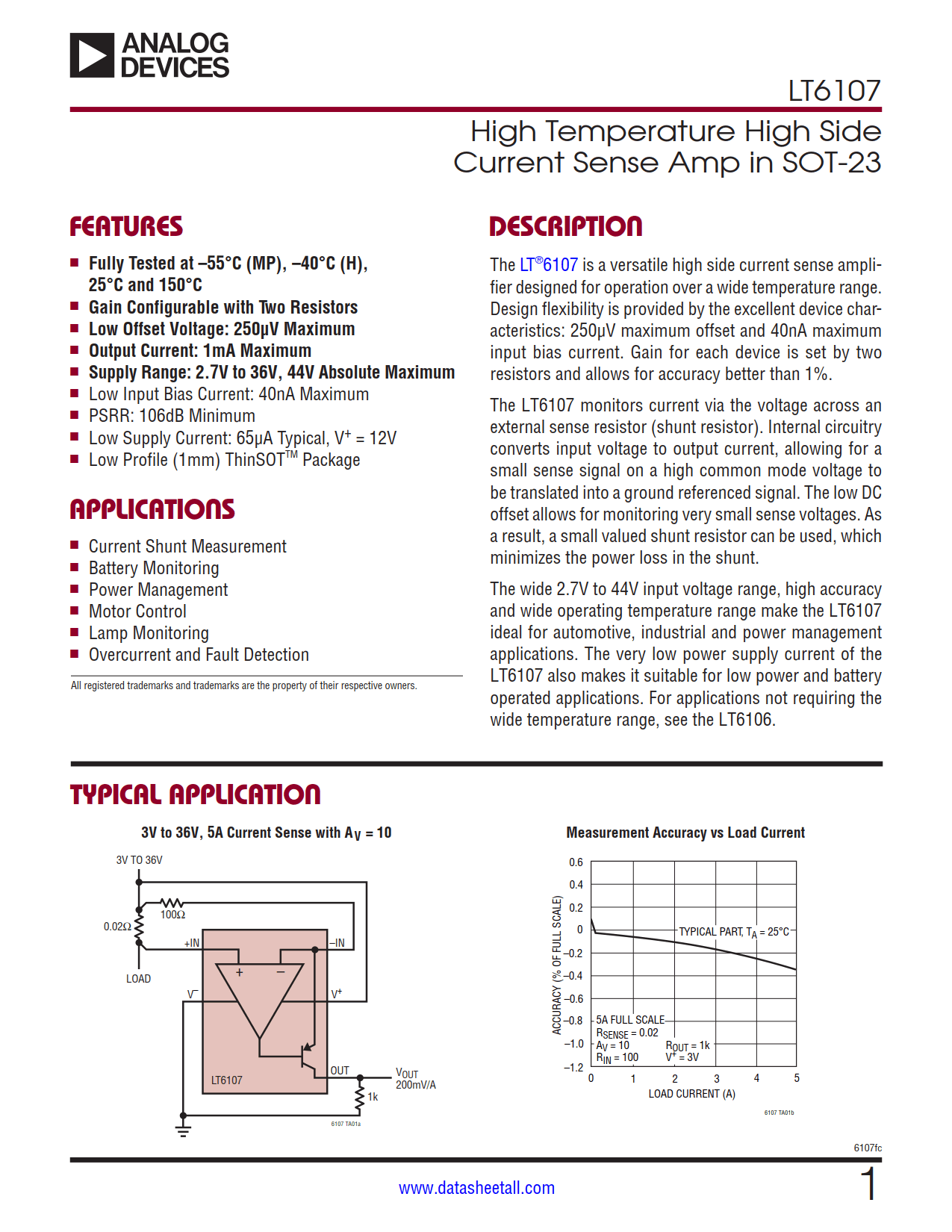 LT6107 Datasheet