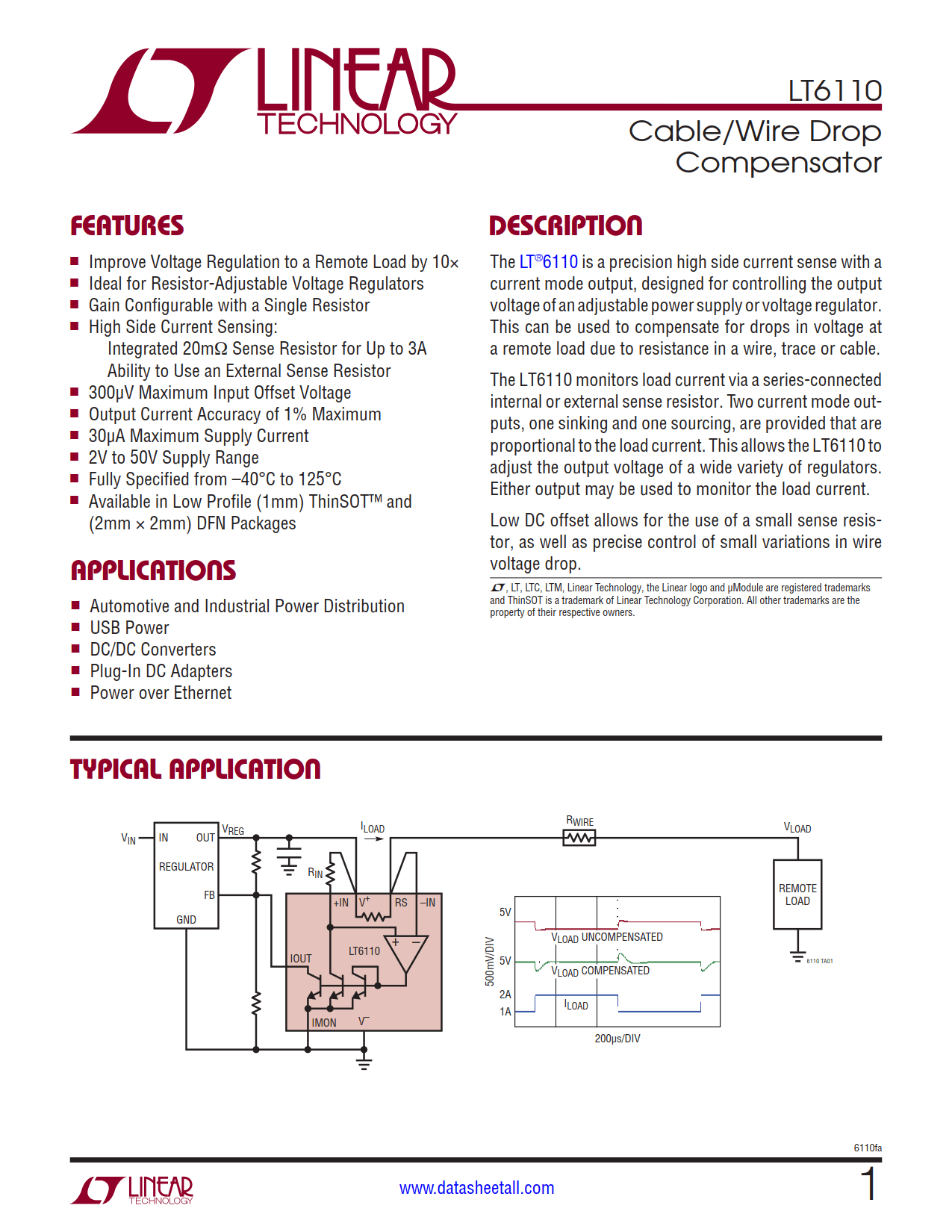 LT6110 Datasheet