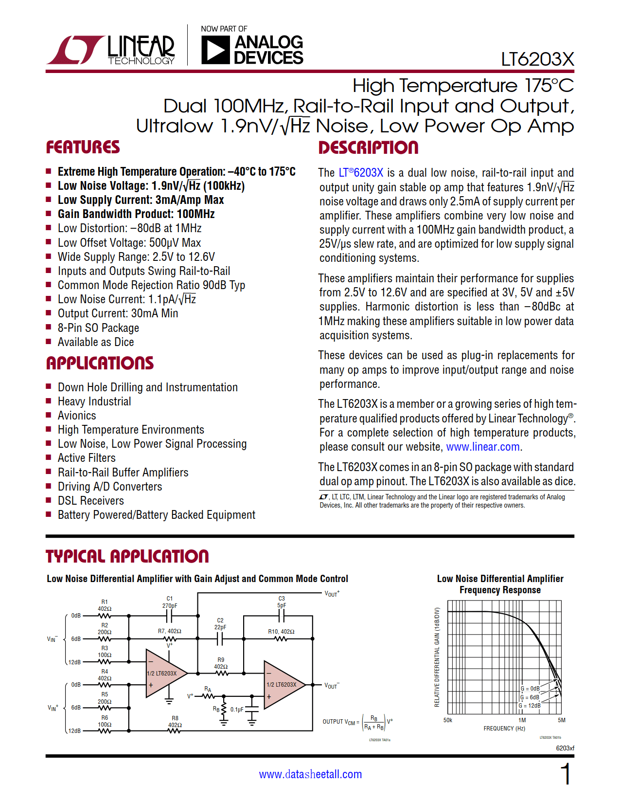 LT6203X Datasheet