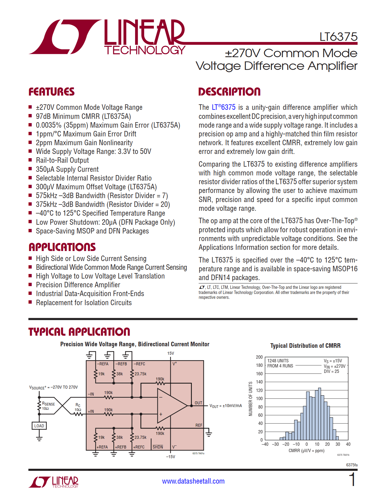 LT6375 Datasheet