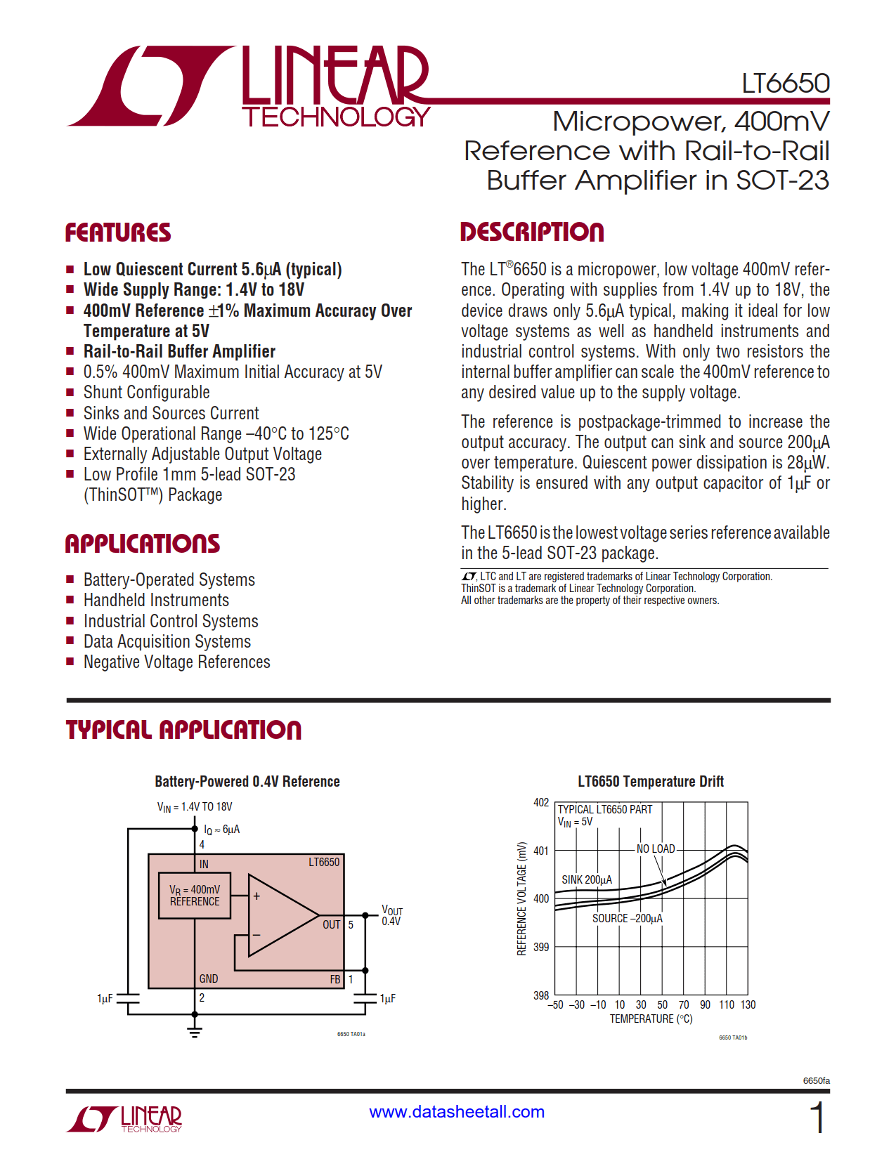 LT6650 Datasheet