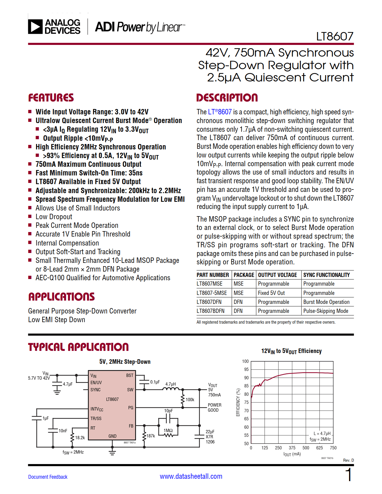 LT8607 Datasheet