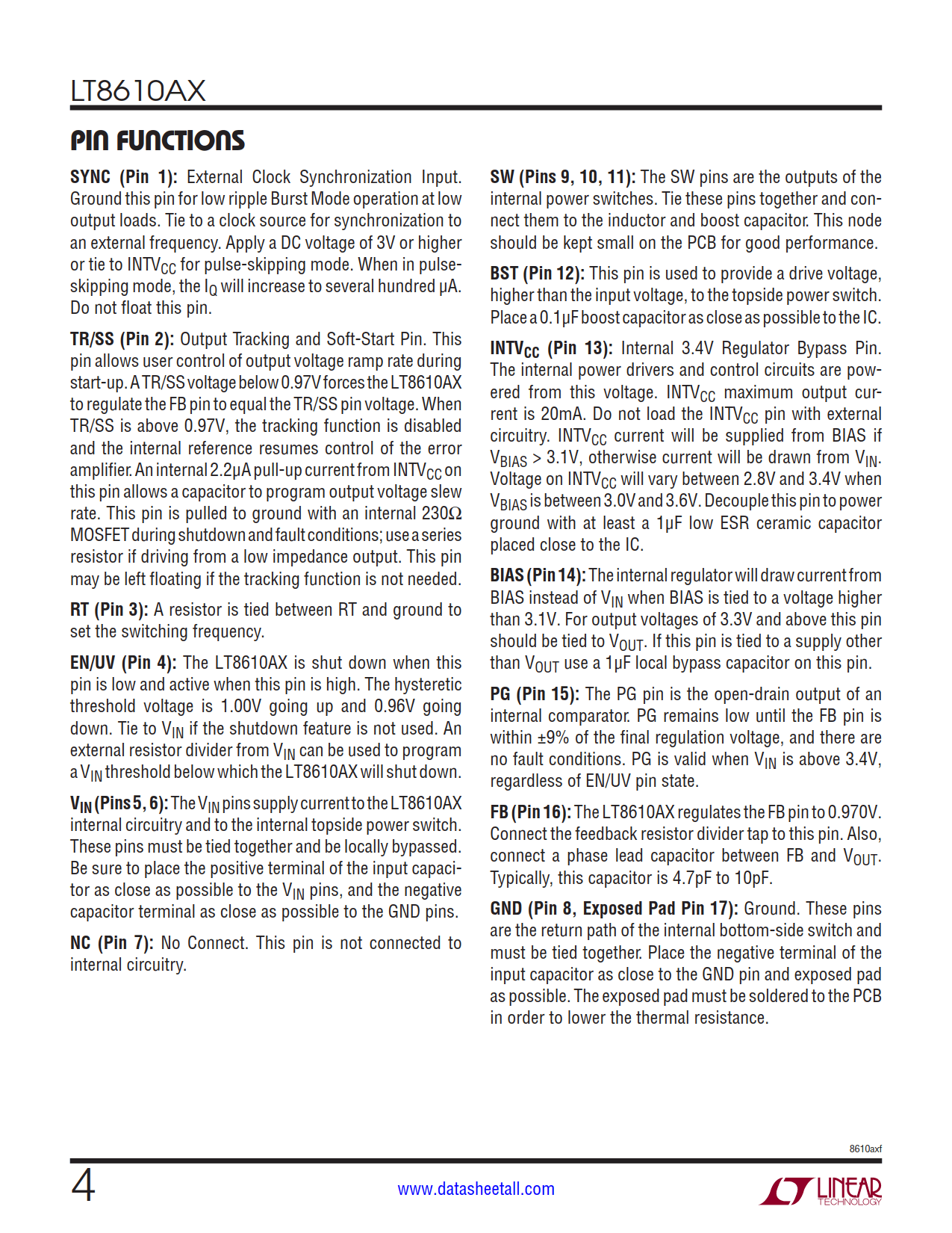 LT8610AX Datasheet Page 4