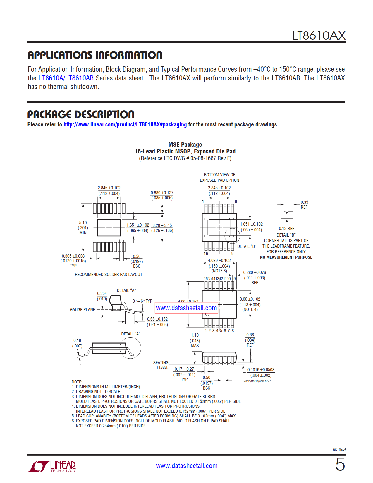 LT8610AX Datasheet Page 5