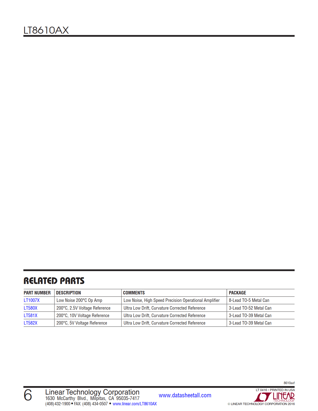 LT8610AX Datasheet Page 6