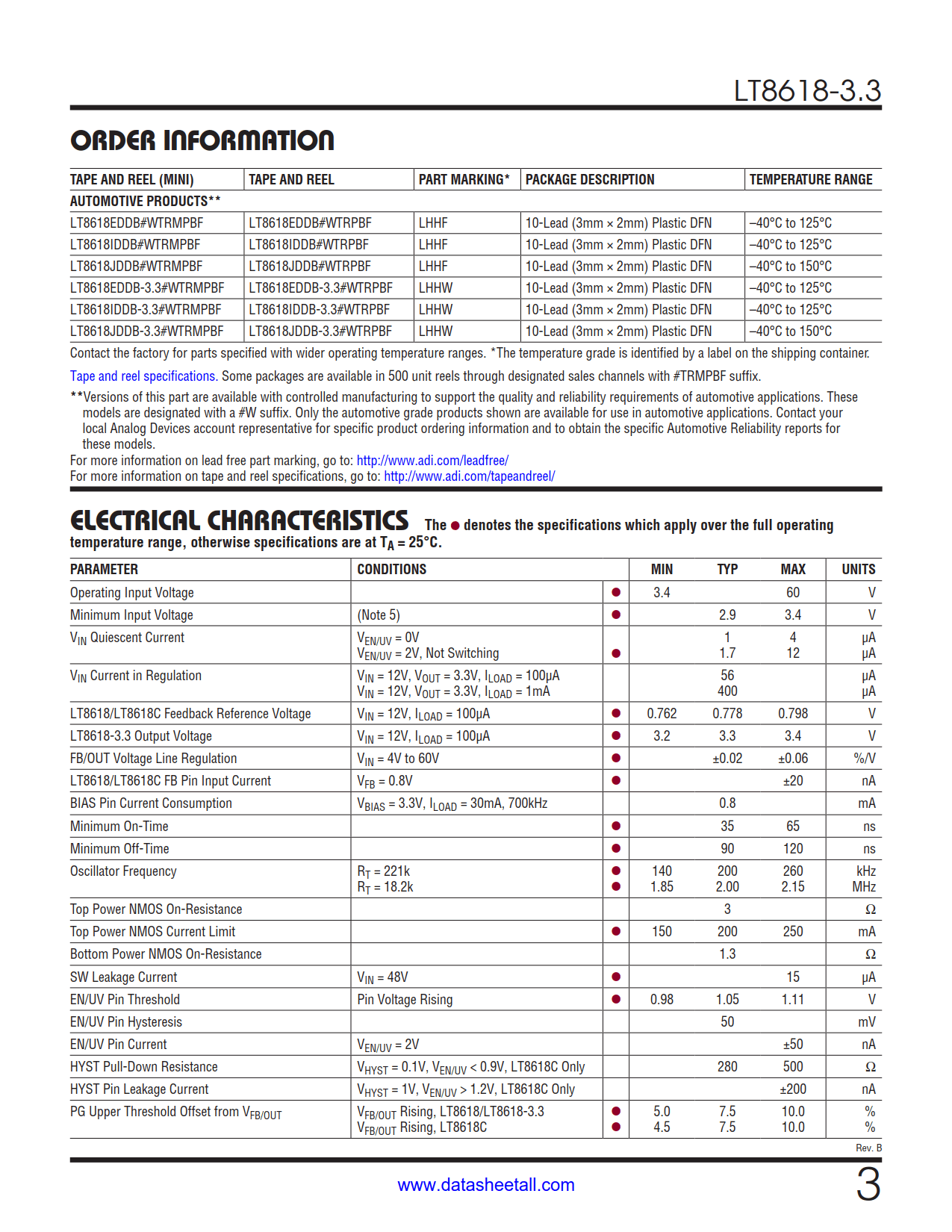 LT8618-3.3 Datasheet Page 3