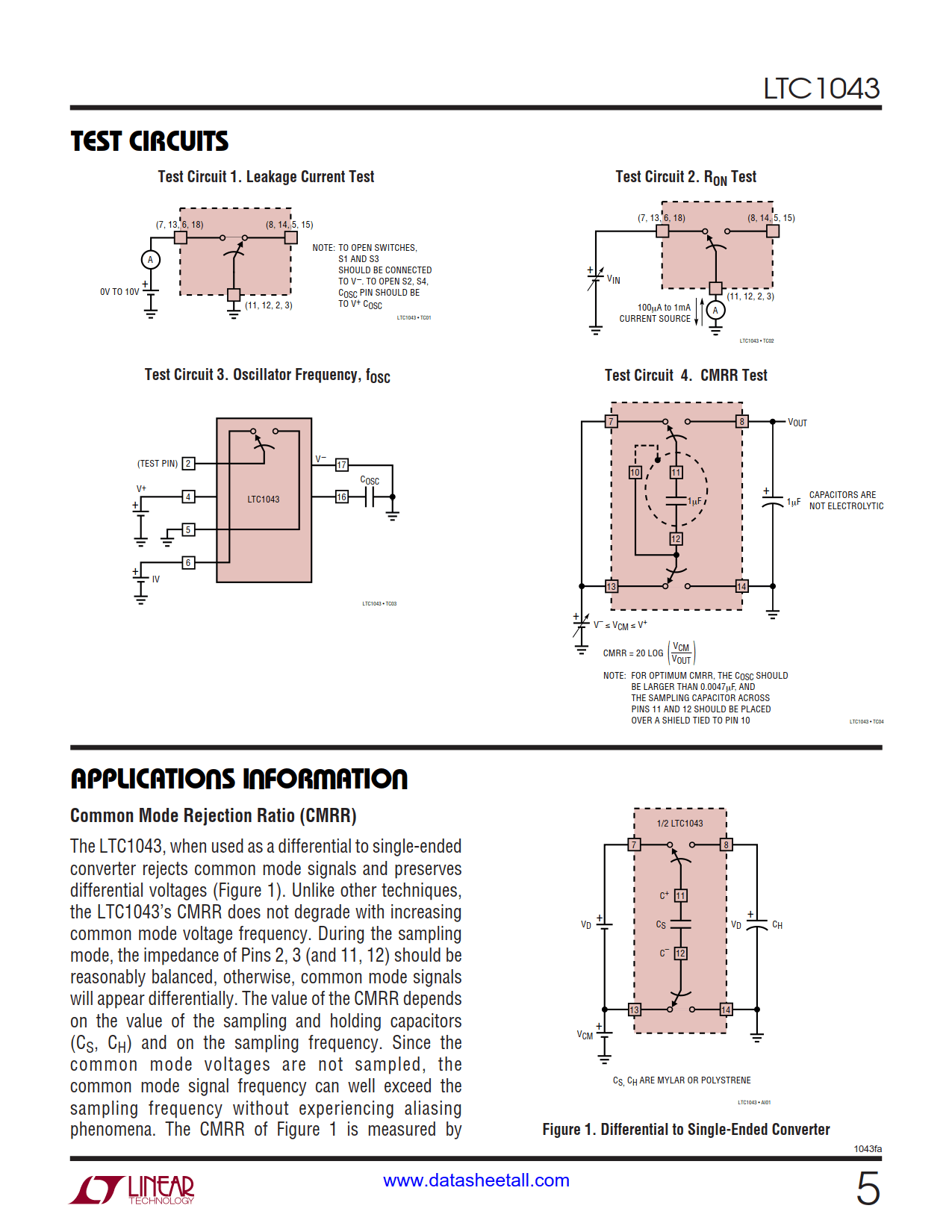 LTC1043 Datasheet Page 5