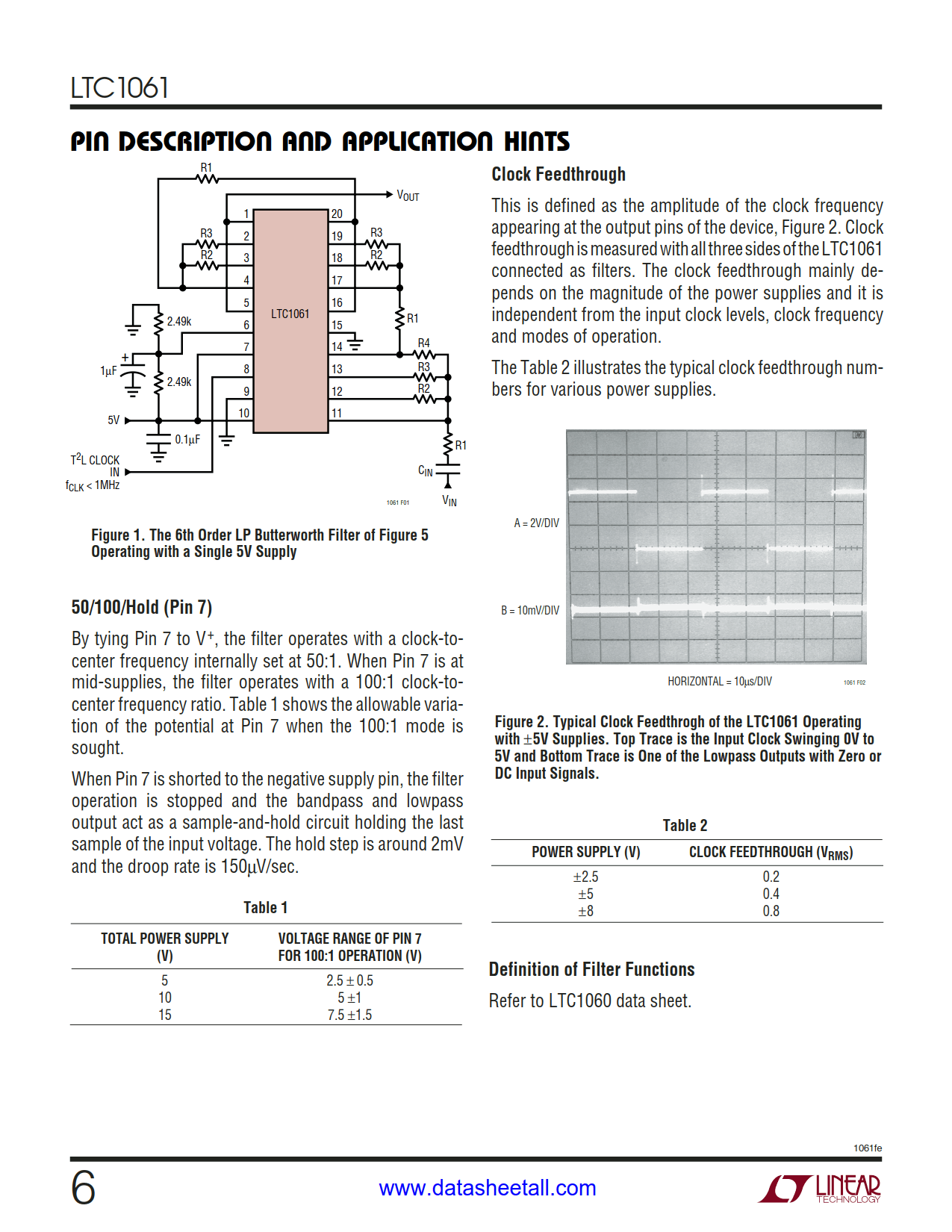 LTC1061 Datasheet Page 6