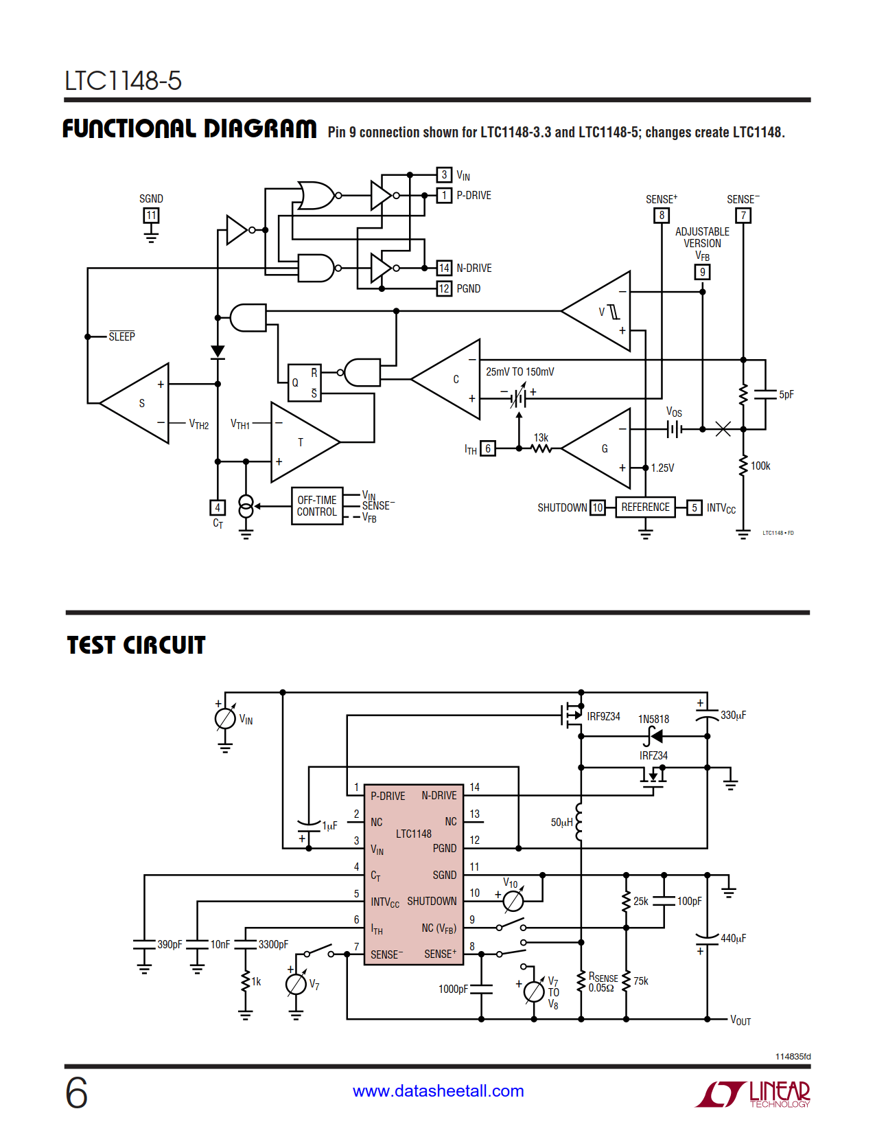 LTC1148-5 Datasheet Page 6