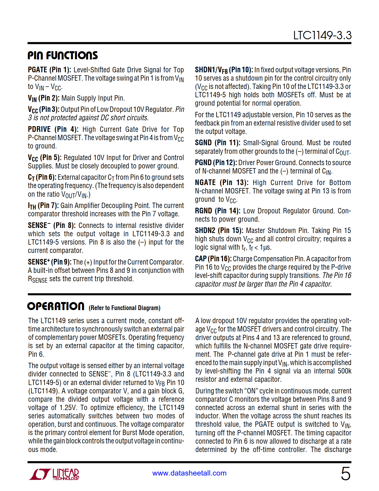 LTC1149-3.3 Datasheet Page 5