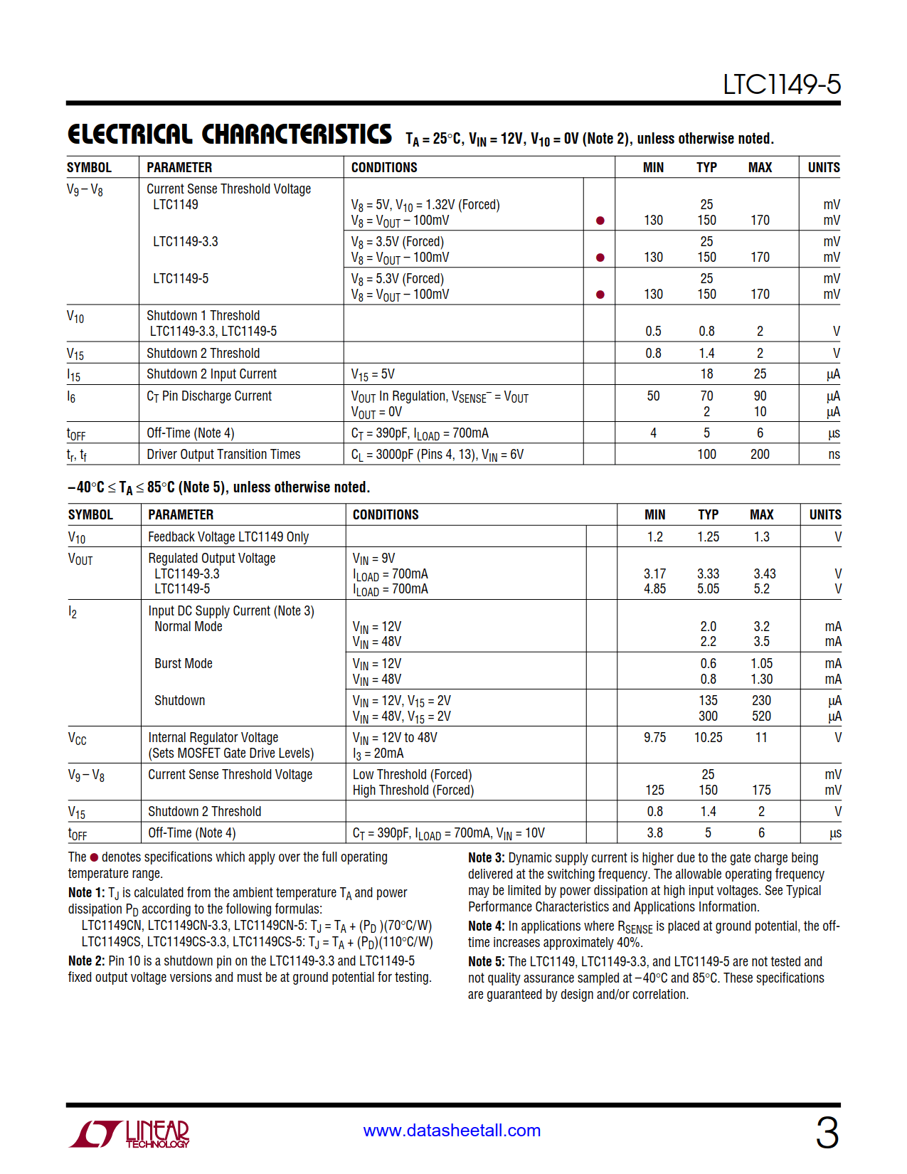 LTC1149-5 Datasheet Page 3