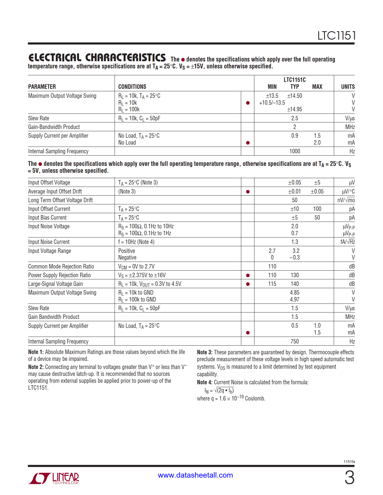 LTC1151 Datasheet Page 3