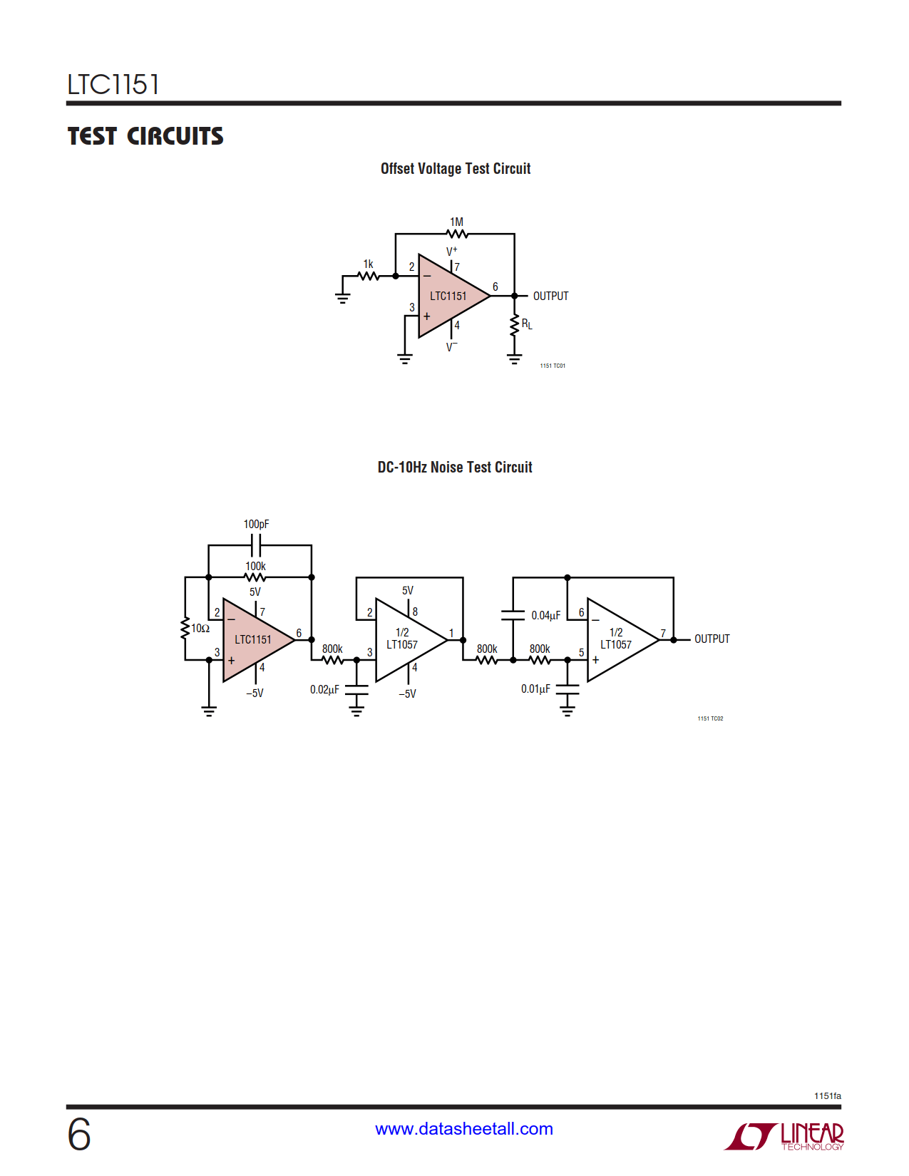 LTC1151 Datasheet Page 6