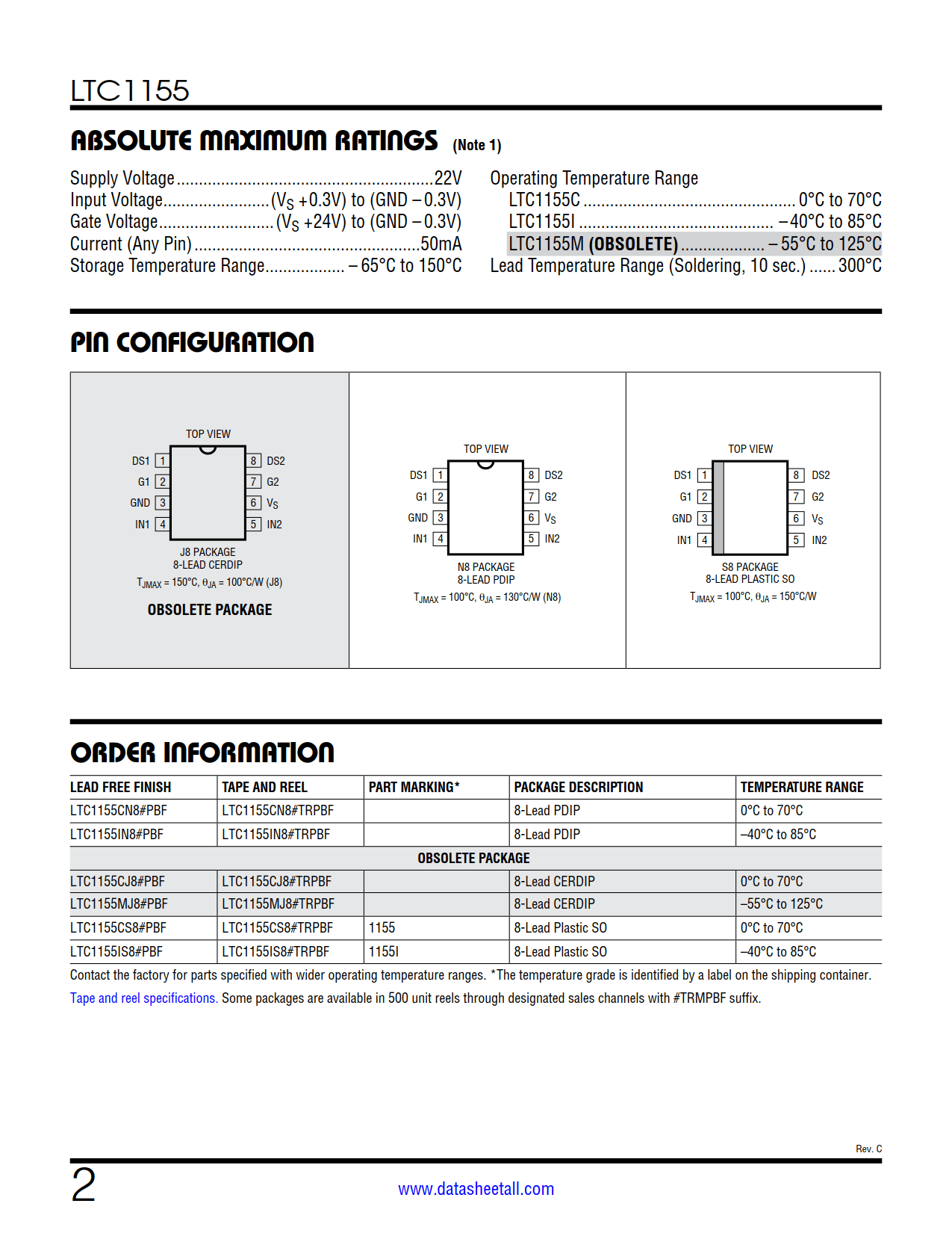 LTC1155 Datasheet Page 2