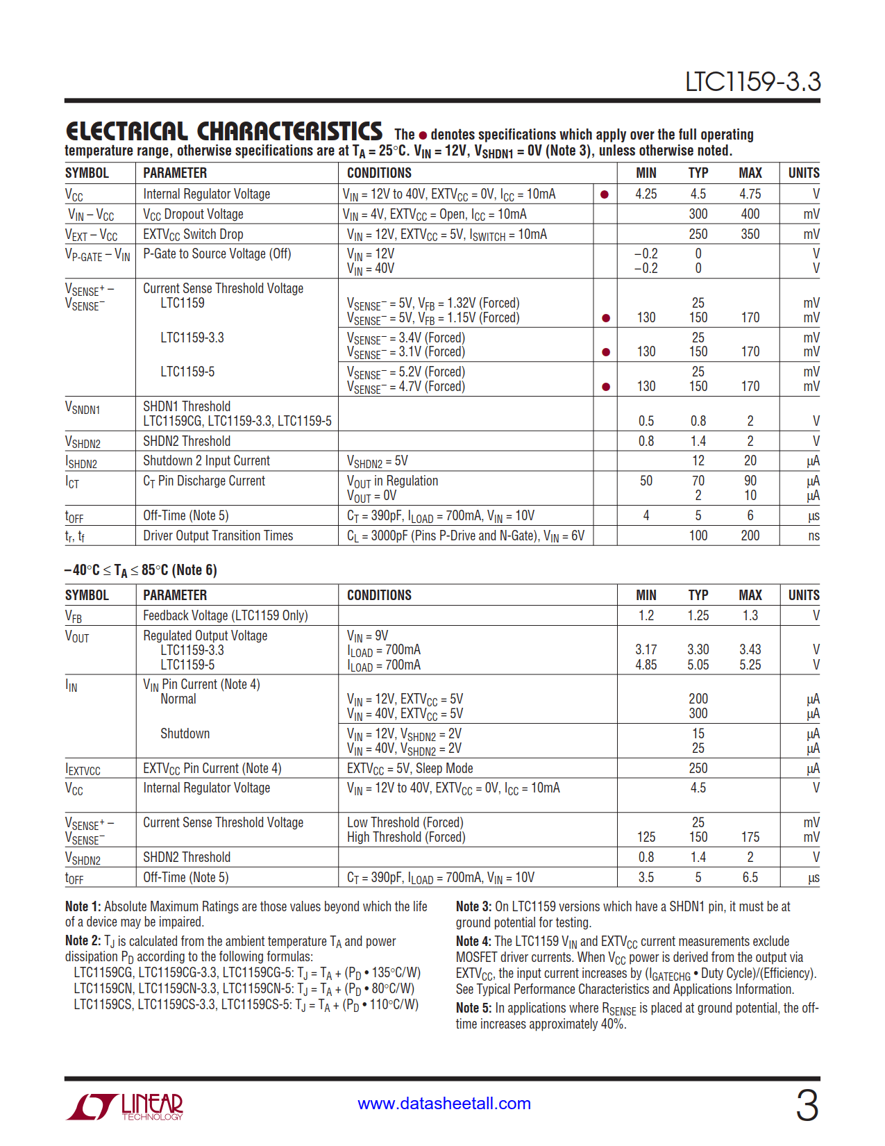 LTC1159-3.3 Datasheet Page 3