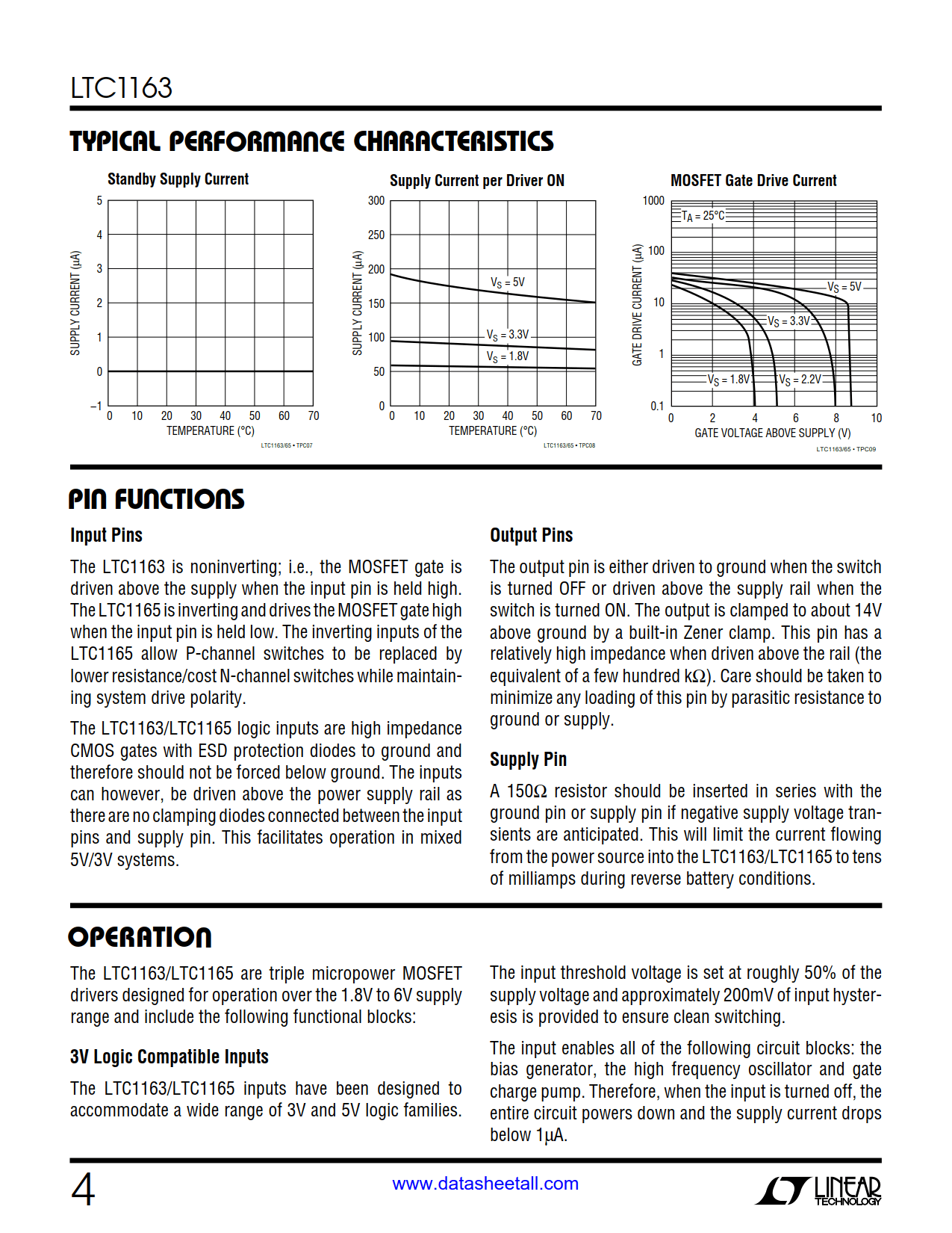 LTC1163 Datasheet Page 4