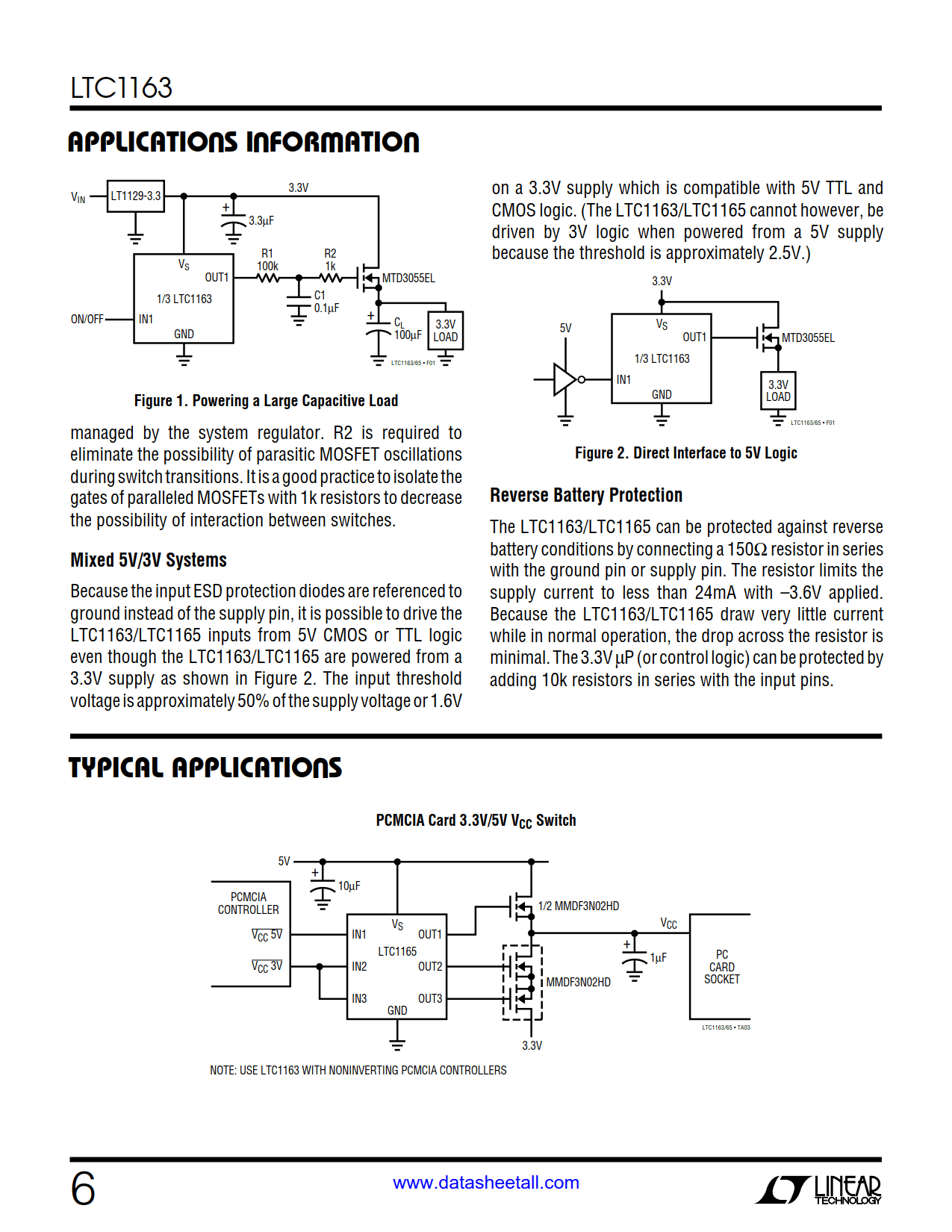 LTC1163 Datasheet Page 6