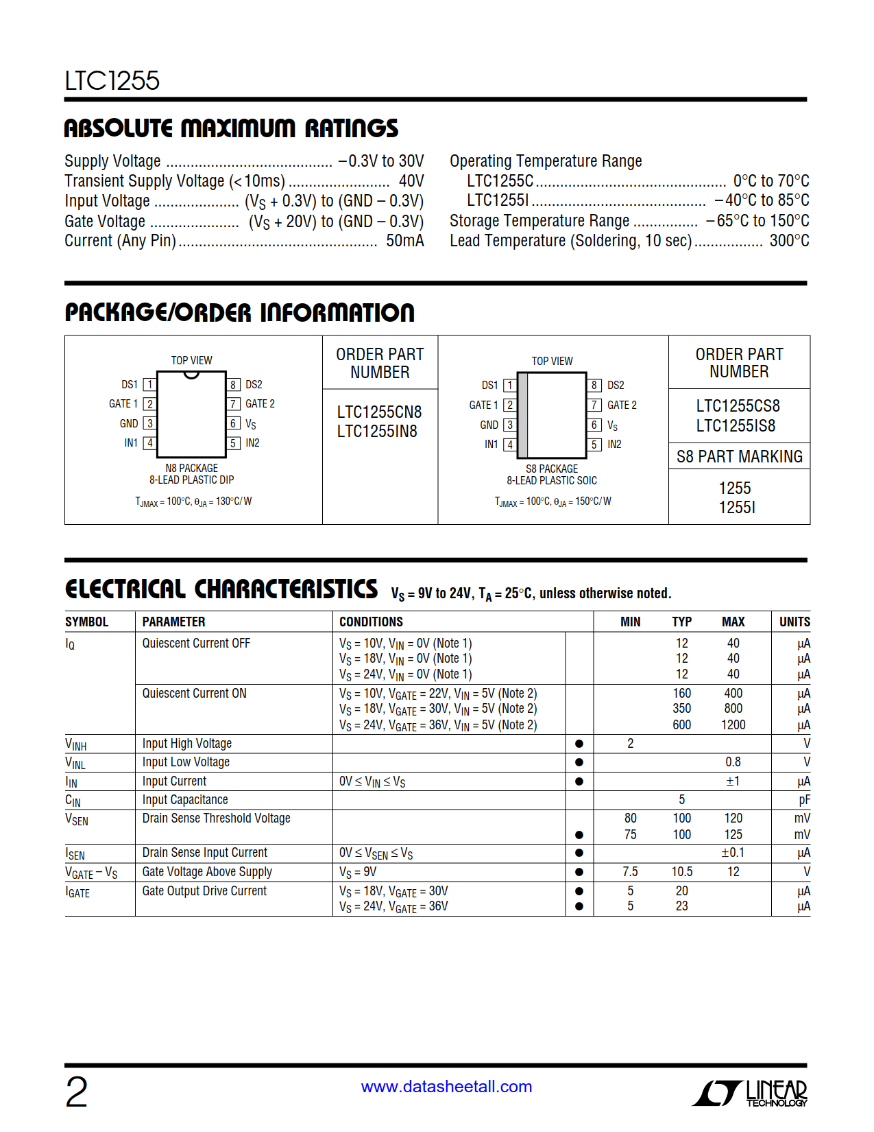 LTC1255 Datasheet Page 2