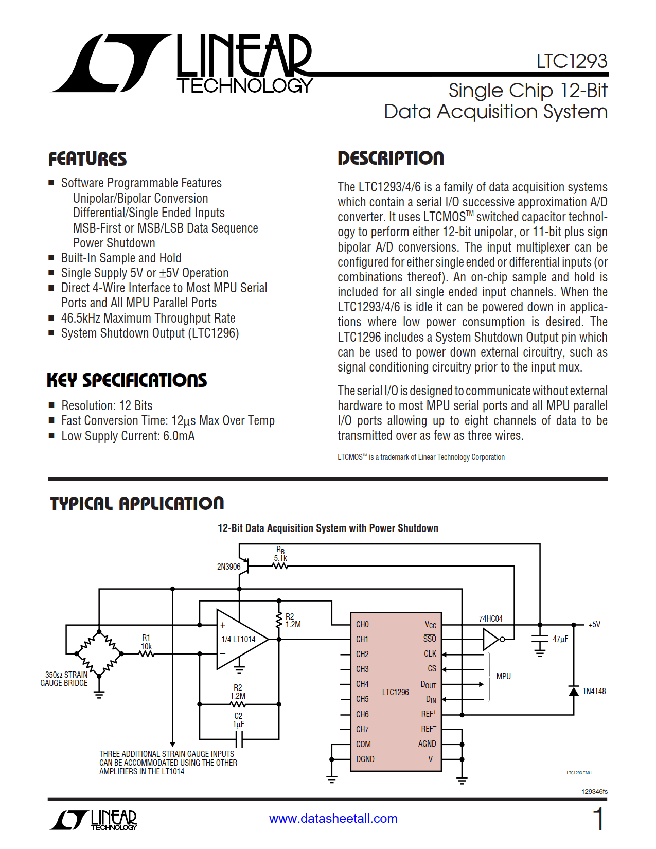 LTC1293 Datasheet