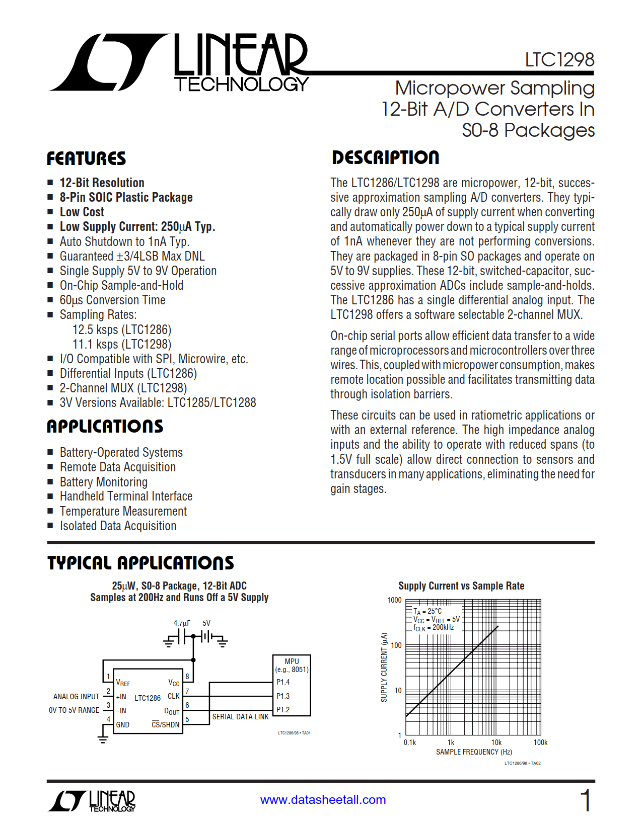 LTC1298 Datasheet