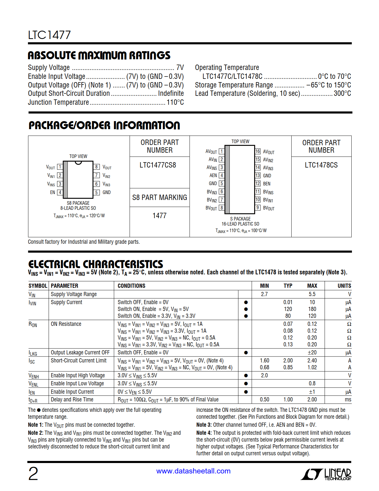 LTC1477 Datasheet Page 2