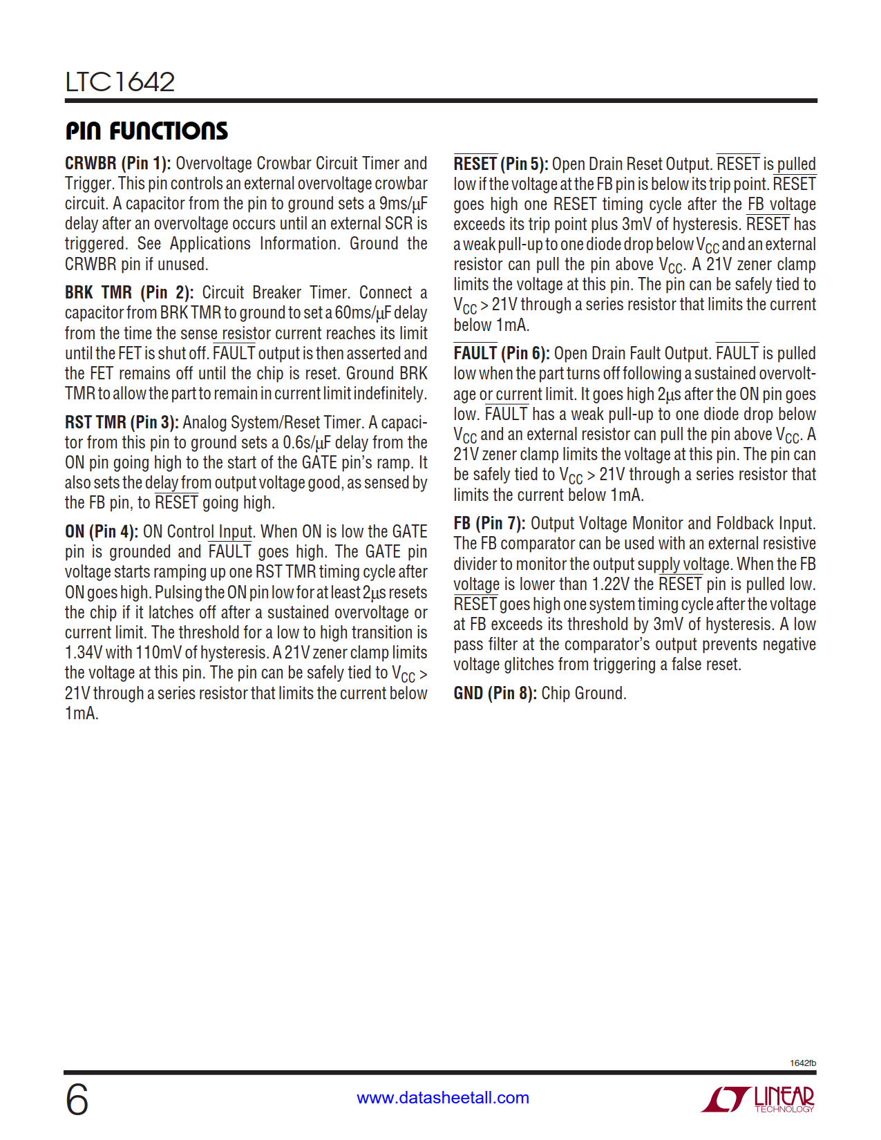 LTC1642 Datasheet Page 6