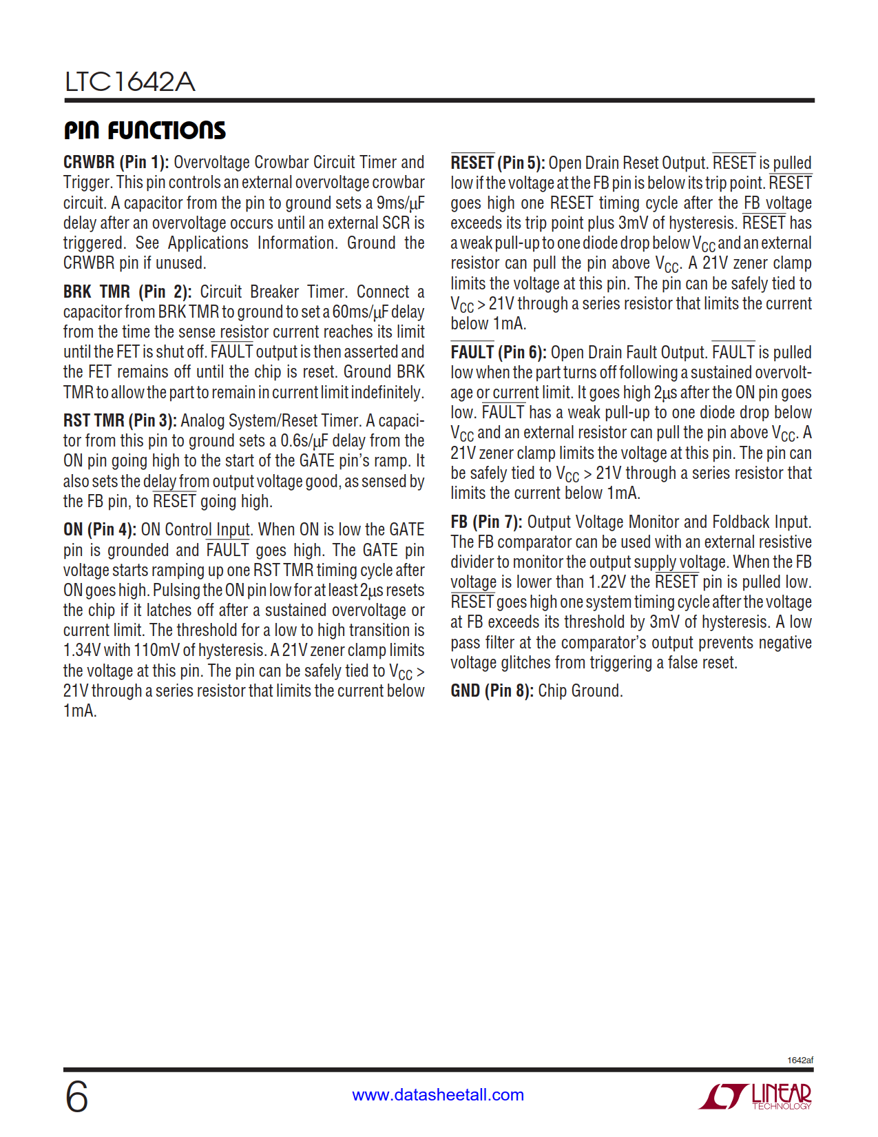 LTC1642A Datasheet Page 6