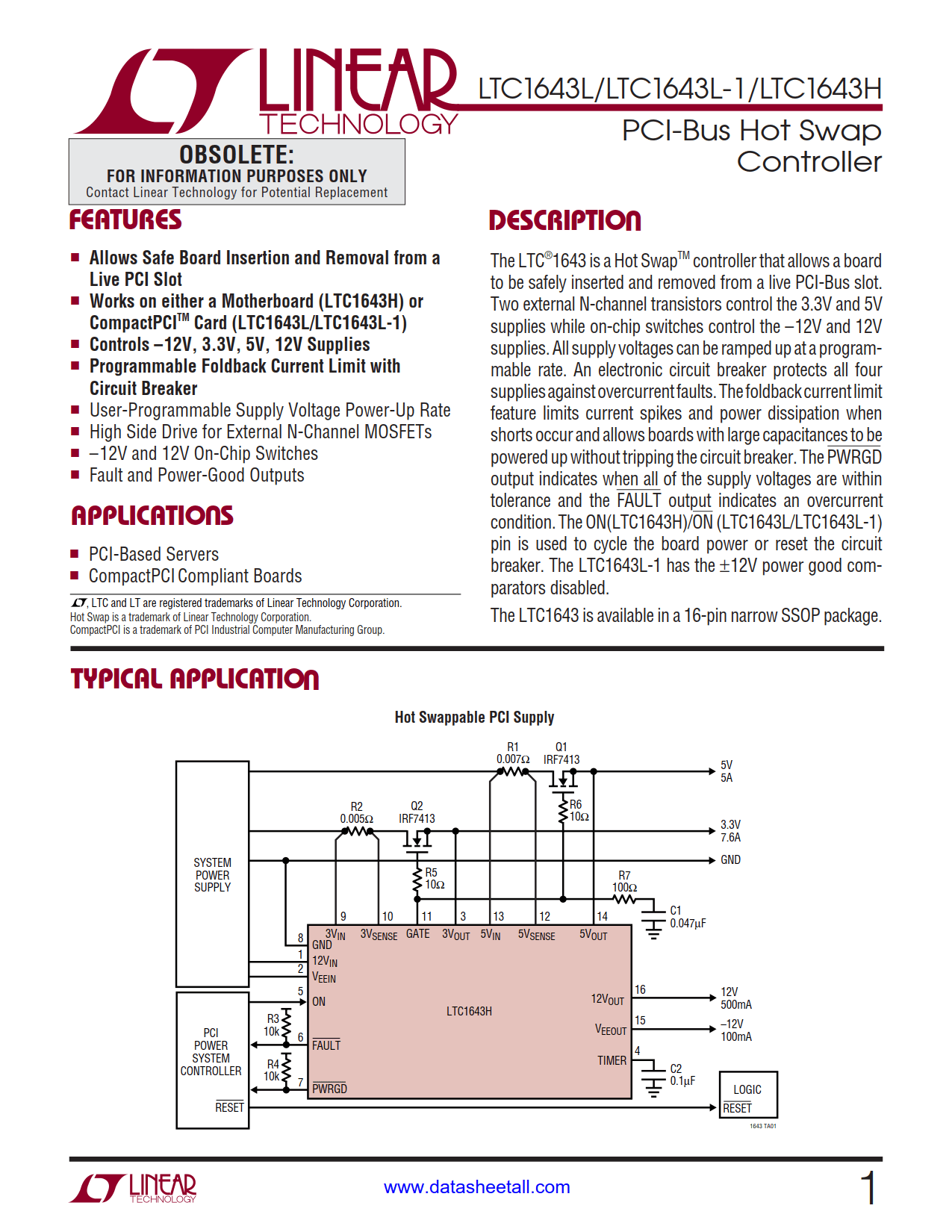 LTC1643 Datasheet