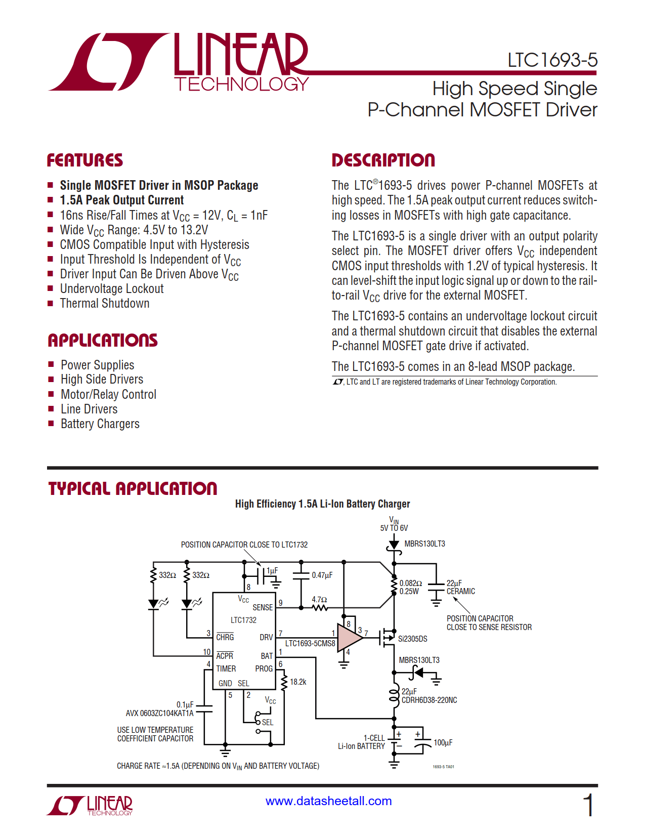 LTC1693-5 Datasheet