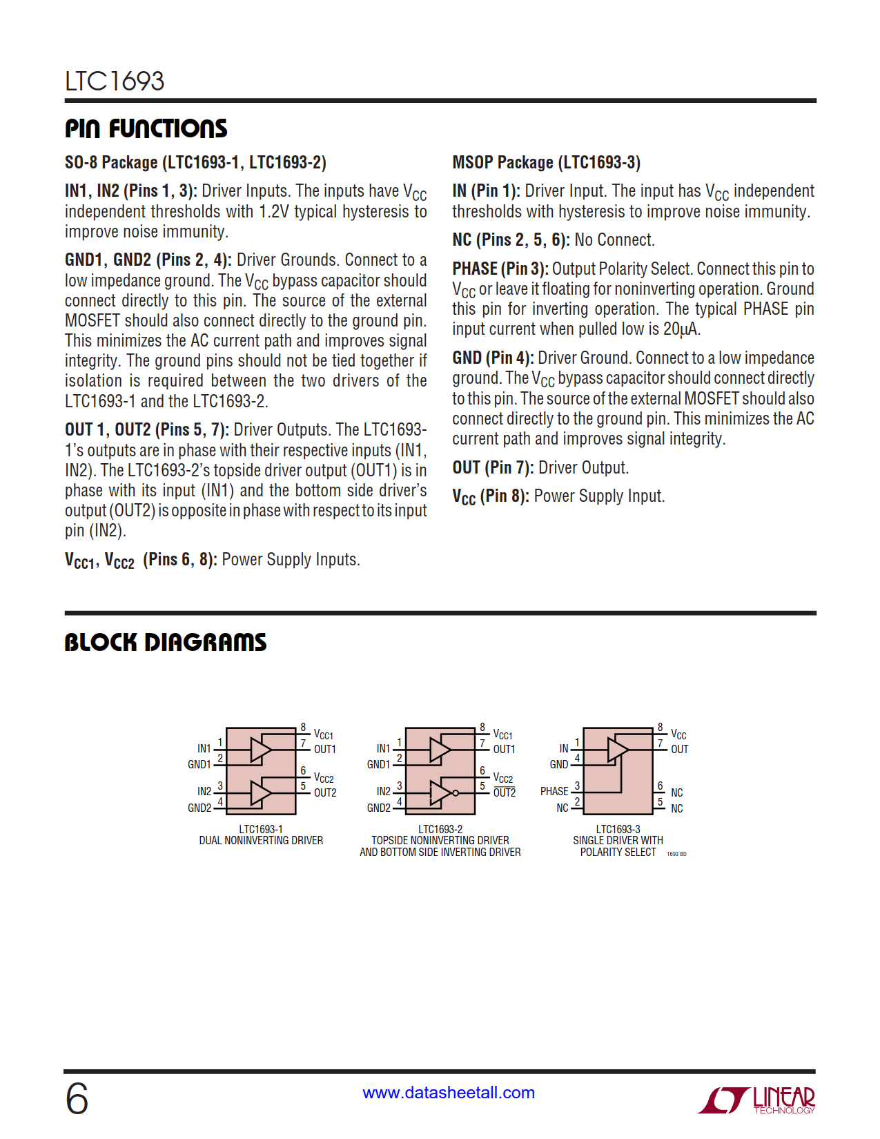 LTC1693 Datasheet Page 6