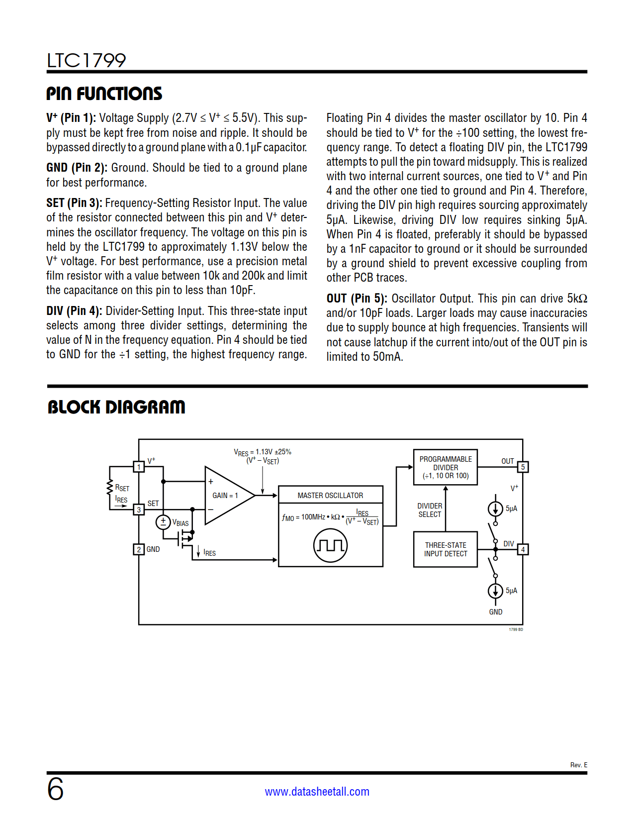 LTC1799 Datasheet Page 6