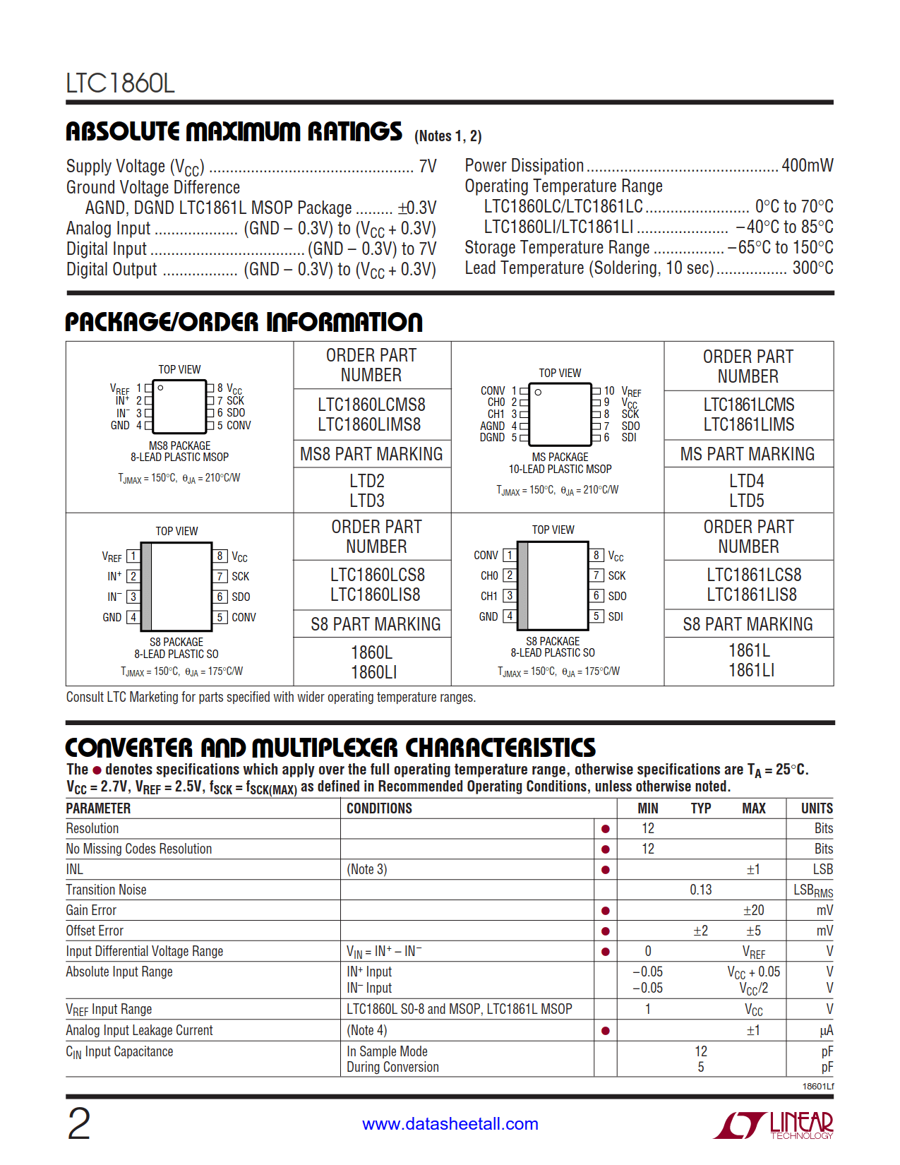 LTC1860L Datasheet Page 2