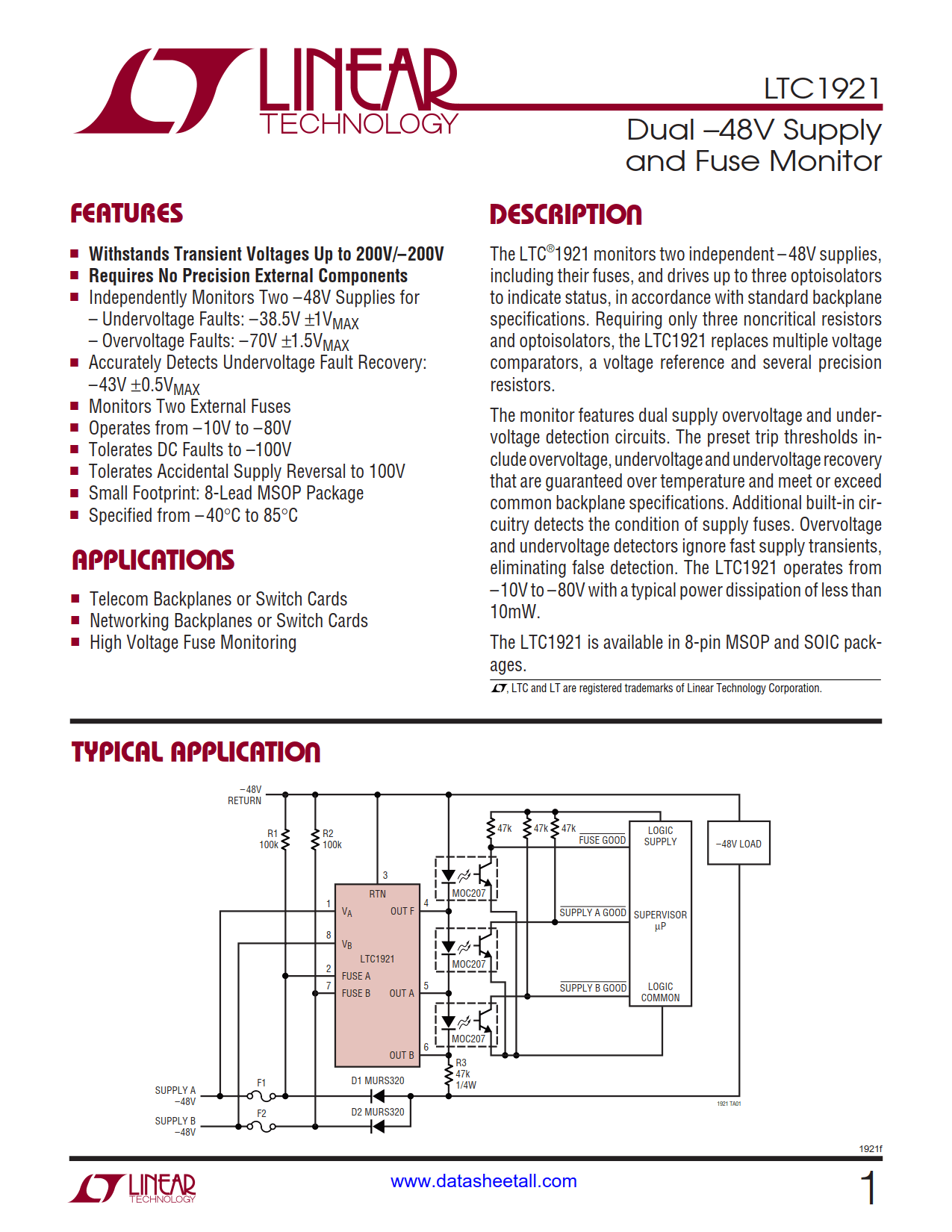 LTC1921 Datasheet