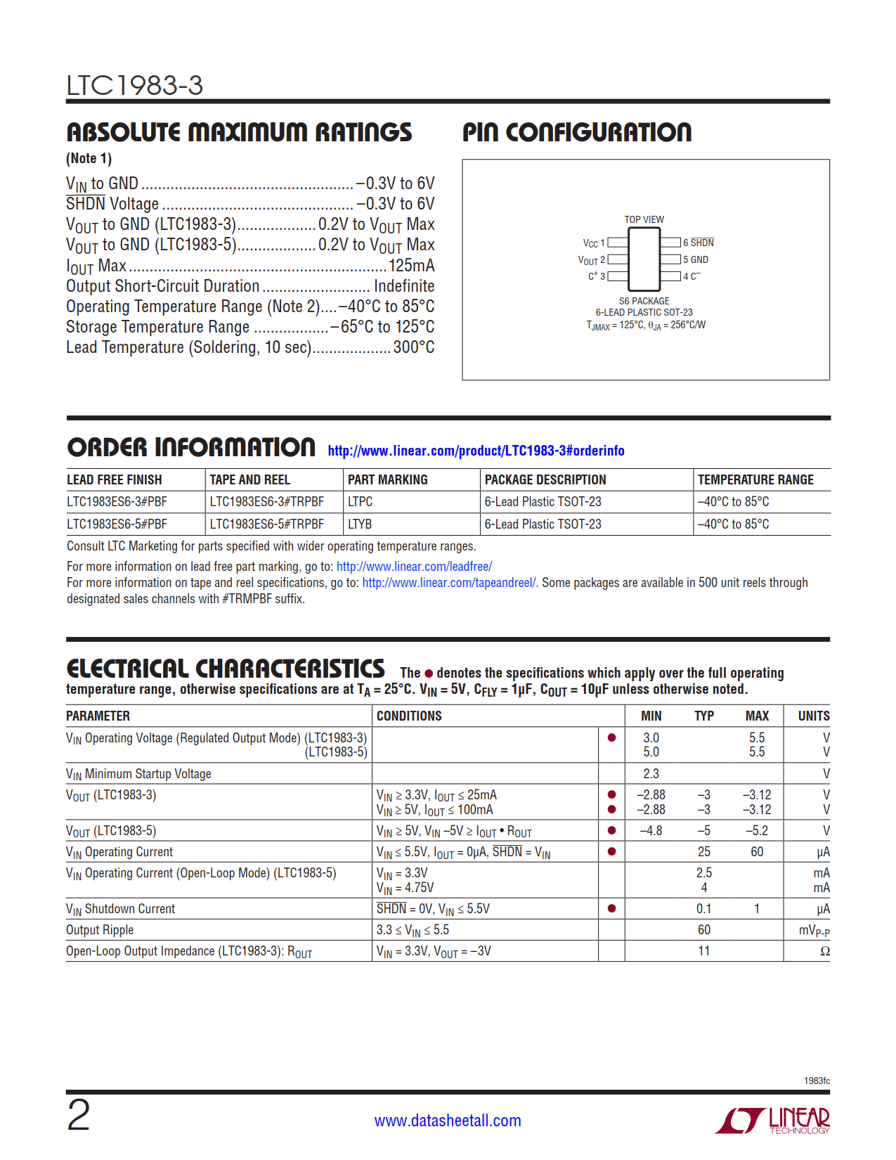 LTC1983-3 Datasheet Page 2