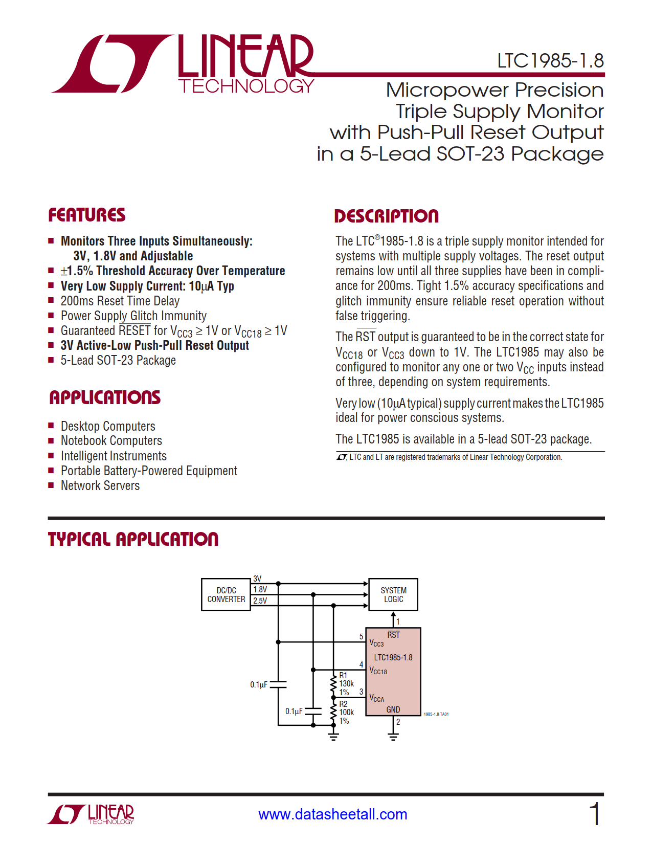 LTC1985-1.8 Datasheet