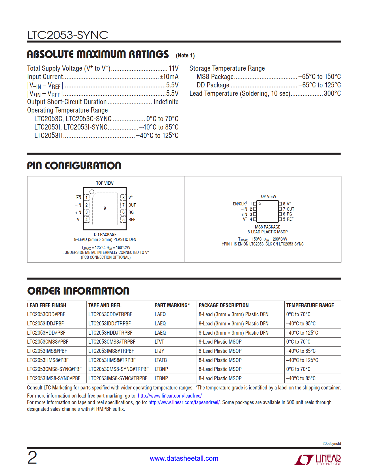 LTC2053-SYNC Datasheet Page 2