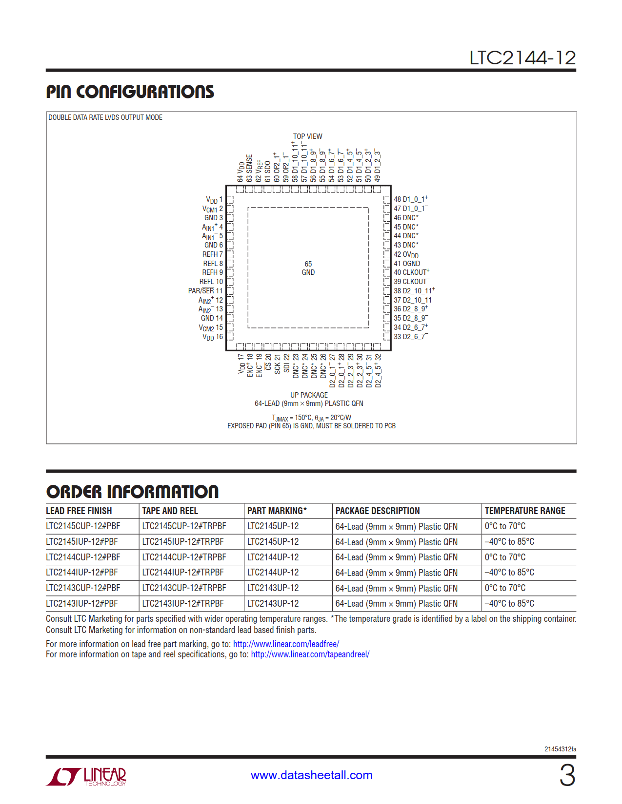 LTC2144-12 Datasheet Page 3