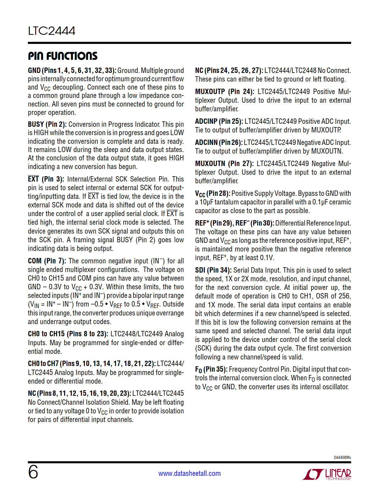 LTC2444 Datasheet Page 6