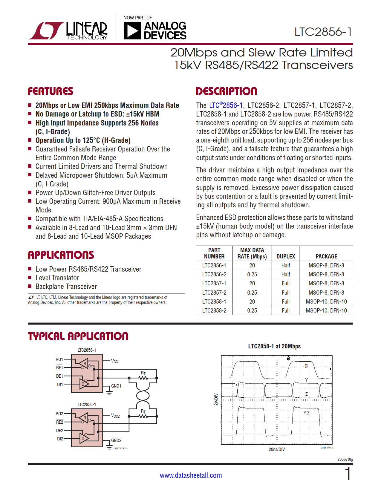 LTC2856-1 Datasheet