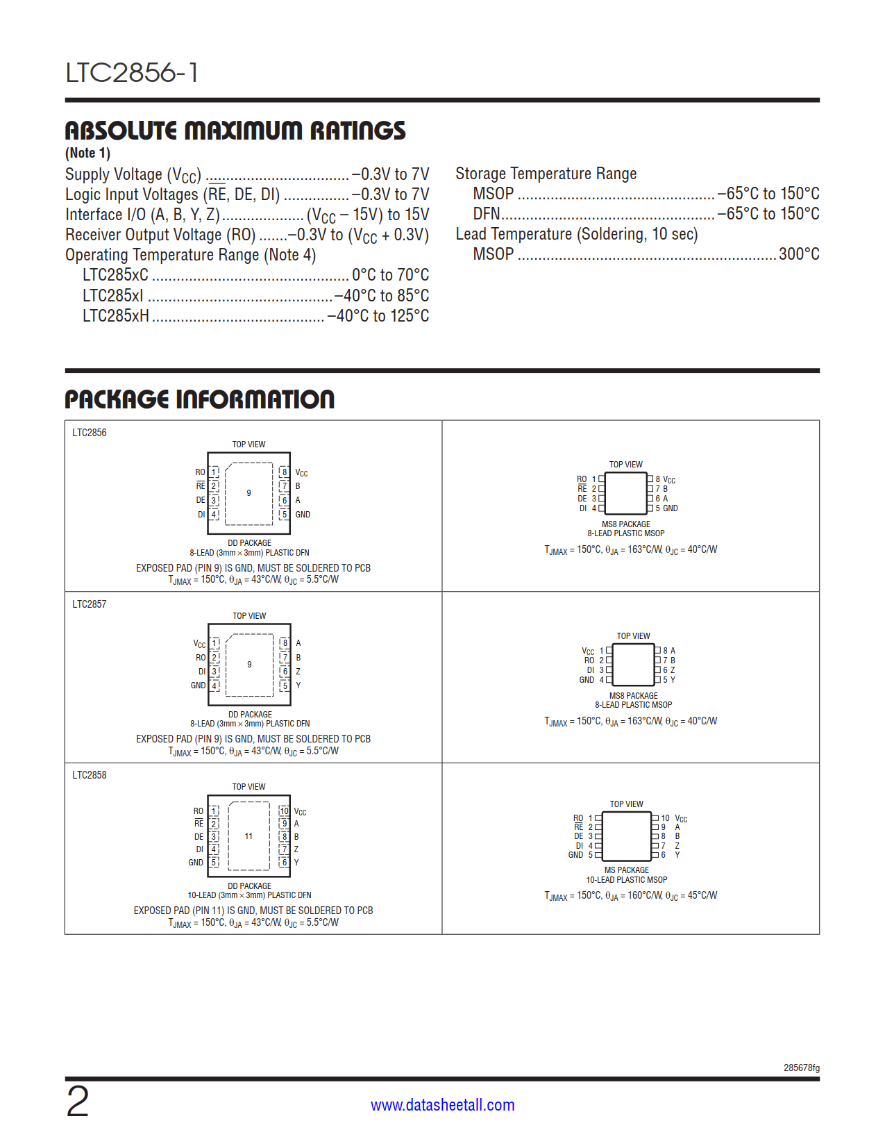 LTC2856-1 Datasheet Page 2