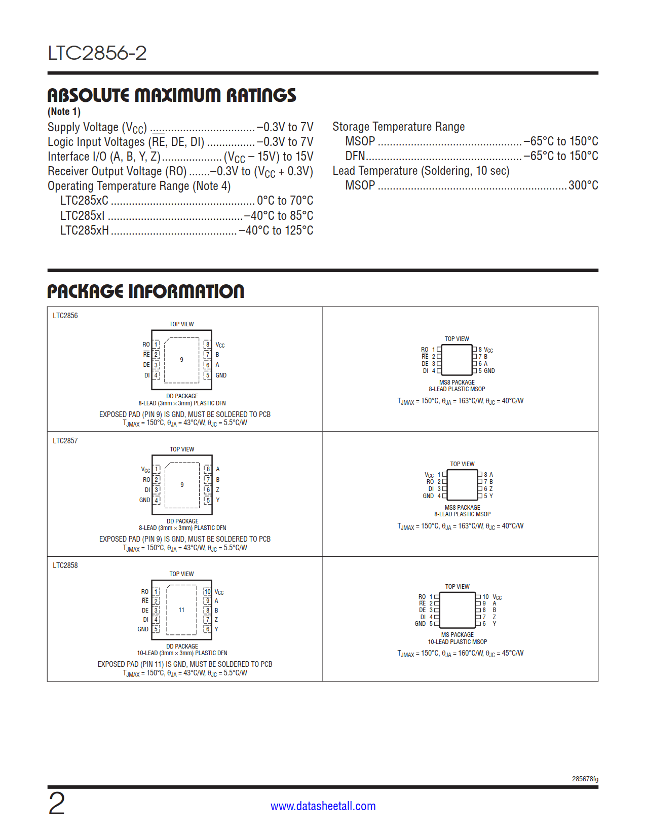 LTC2856-2 Datasheet Page 2